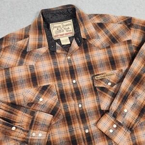 West Coast Choppers Shirt Mens Large Plaid Pearl Snap Jesse James Workwear